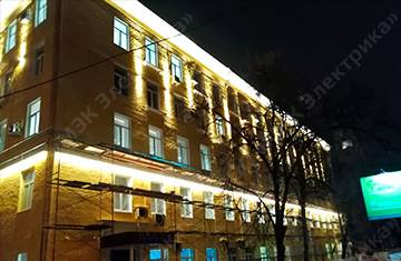 Корпуса Всероссийского государственного университета юстиции после завершения монтажа архитектурно-художественной подсветки. Фото #4