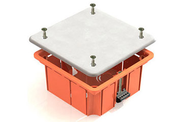 Кор.расп. с/пров. 92х92х45 IP20 оранж. пол.стен пласт.зажим