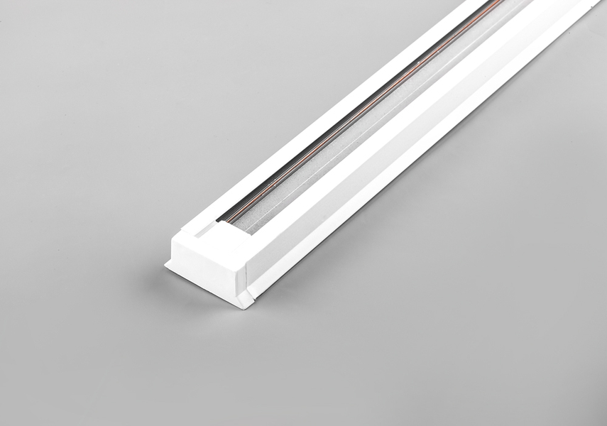 Шинопровод для трековых светильников, однофазный, белый, 2м, в наборе 2 заглушки, крепление, CAB1000