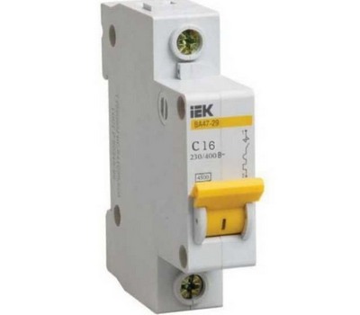 Выключатель автоматический модульный 1п B 16А 4.5кА ВА47-29 KARAT IEK MVA20-1-016-B