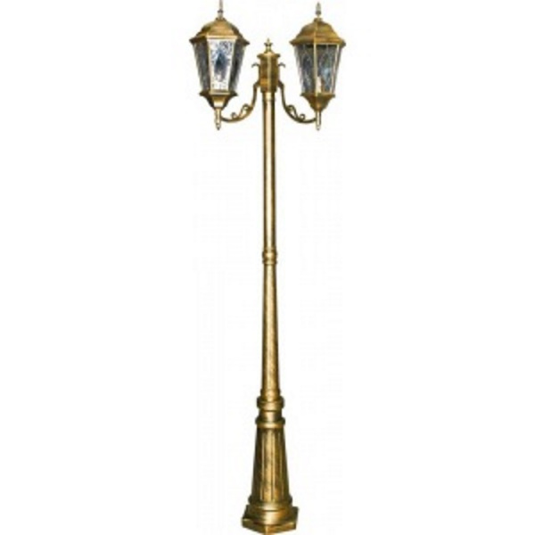 Светильник садово-парковый, 2*60W 230V E27 черное золото, PL157