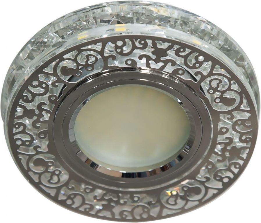 Светильник встраиваемый с белой LED подсветкой Feron C1010MO потолочный MR16 G5.3 прозрачный
