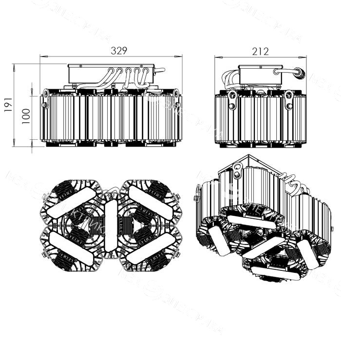 Светильник L-lego II 250 banner/225/Г30/4.0K/01/L100/IKIX-66/220AC IP66 поворотное крепление LEDEL L