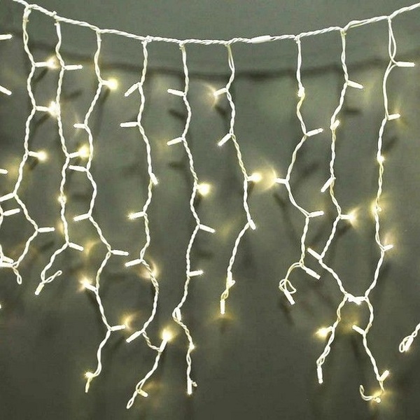 Гирлянда светодиодная "Бахрома" теплая белая, CL14 25 подвесов