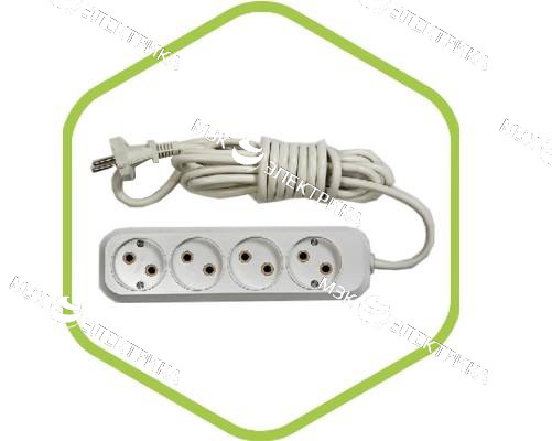 Удлинитель У-4-3 4-х местн 3м. АБС пластик ASD/ПВС 2х0.75