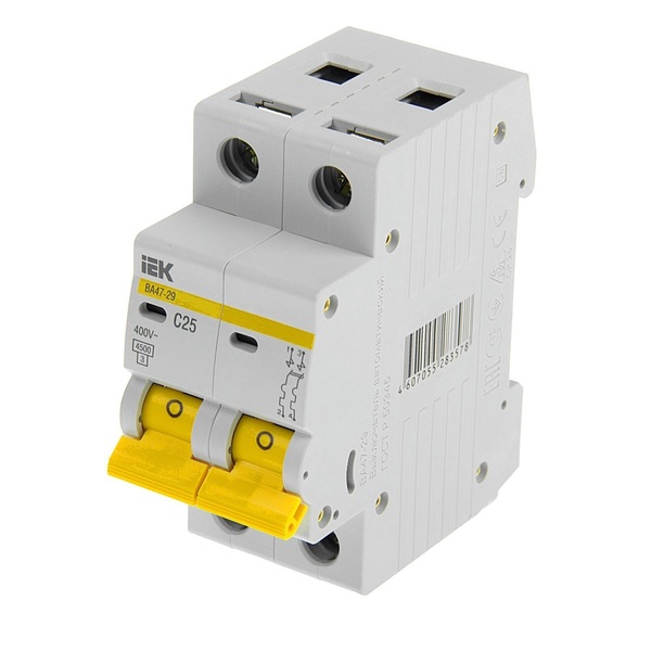 Выключатель автоматический модульный 2п C 100А 10кА ВА47-100 KARAT IEK MVA40-2-100-C