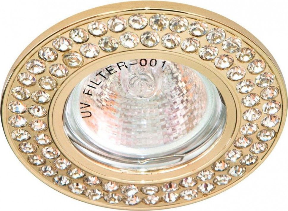 Светильник потолочный MR16 MAX50W 12V G5.3, прозрачный,золото,DL101-C Feron