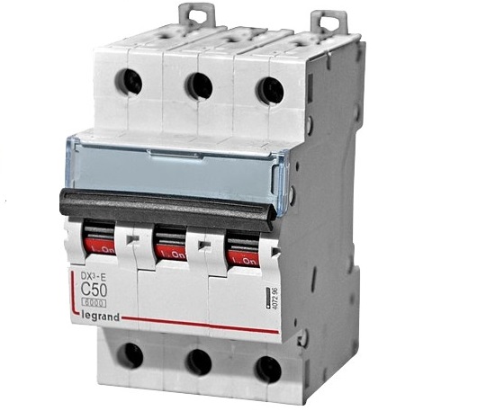 Выключатель автоматический модульный 3п C 50А 6кА DX3-E 6000 3мод. 230/400В Leg 407296