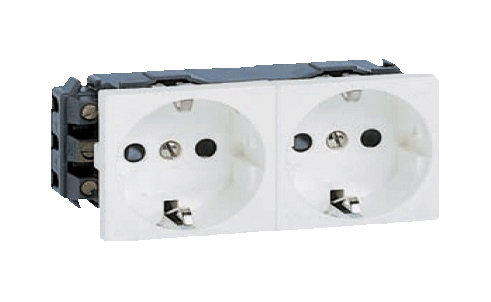 Розетка 2-м СП 4мод. Mosaic 16А IP20 защ. шторки винтов. клеммы для кабель-канала DLP механизм бел.  Розетка 2-м СП 4мод. Mosaic 16А IP20 защ. шторки винтов. клеммы для кабель-канала DLP механизм бел.