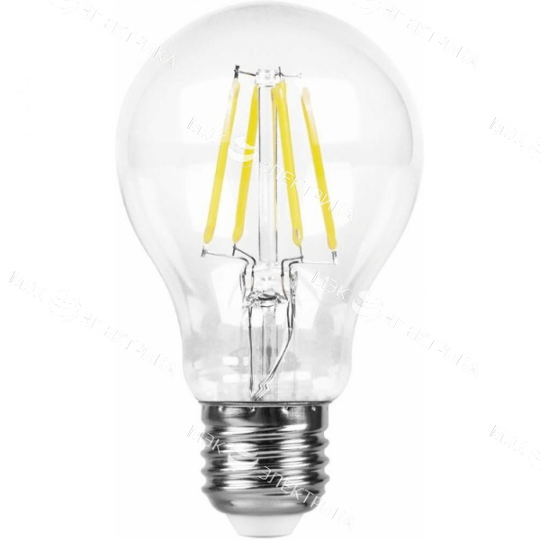 Лампа светодиодная E27- 9W-2700К LB-63 (шар прозрачный) Feron
