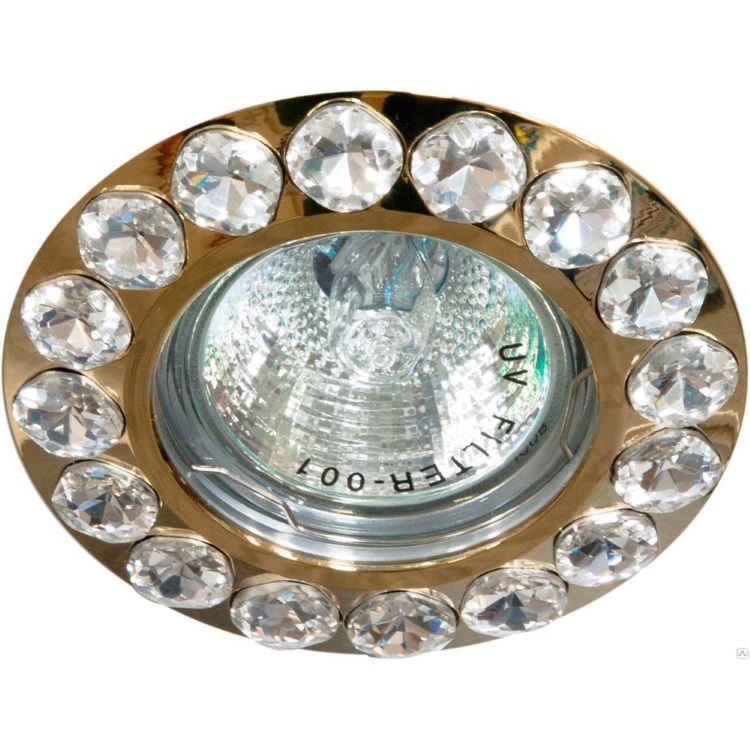 Светильник потолочный MR16 MAX50W 12V G5.3, прозрачный, золото, DL112-C