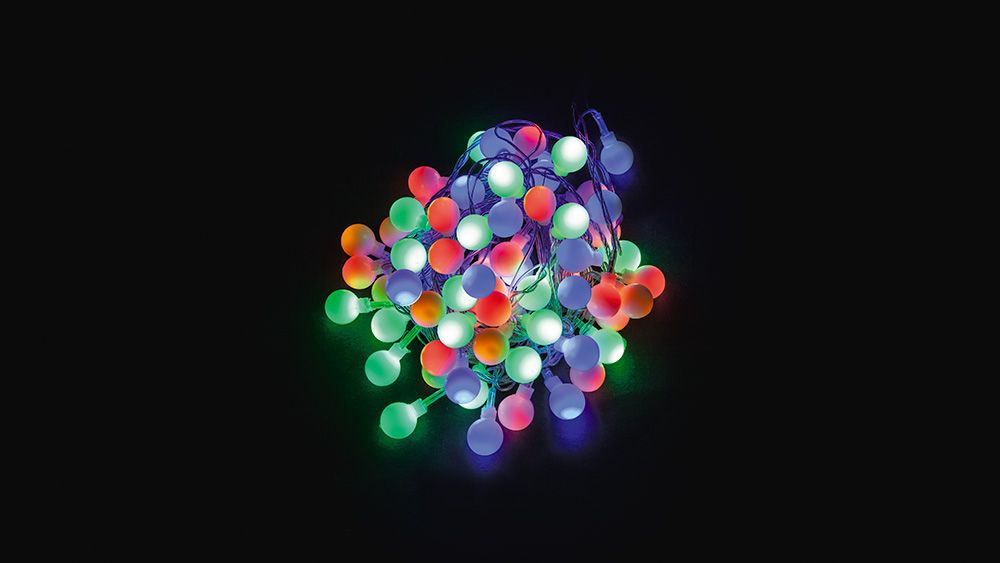 Гирлянда 230V  50 LED мульти,  длина 5 м, IP20, шнур 1,5м , CL55