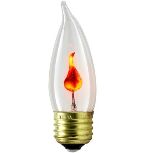 IL-N-CW35-3/RED-FLAME/E14/CL Лампа декоративная. Тип свечения "свеча на ветру" прозрачная
