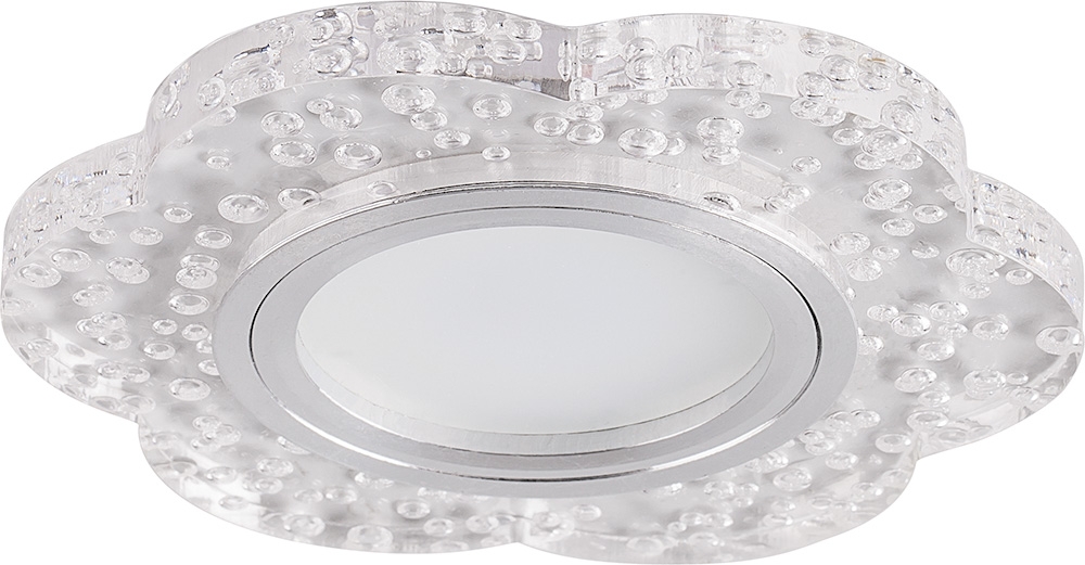 Светильник встраиваемый с разноцветной LED подсветкой Feron CD954 потолочный MR16 G5.3, прозрачный