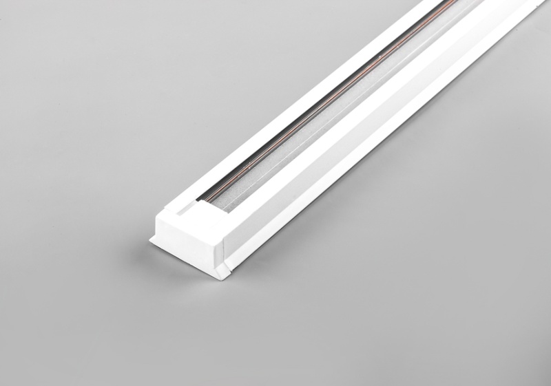 Шинопровод для трековых светильников, однофазный, белый, 2м, в наборе 2 заглушки, крепление, CAB1000