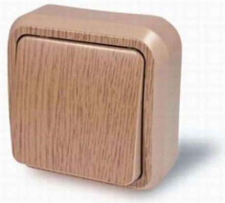 Выключатель открытой установки 1-клавишный А16-042 дуб greenel