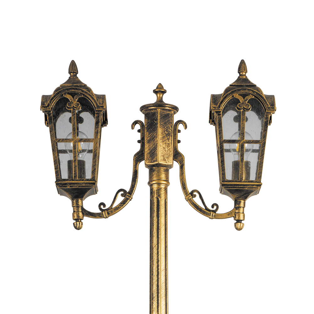 Светильник садово-парковый, 2*60W 230V E27 черное золото, PL109