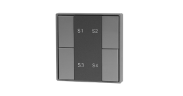 Кнопочная панель 4-х кл. (4 сцены/1 группа), пластиковый корпус, черный