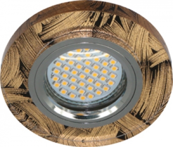 Светильник встраиваемый с белой LED подсветкой Feron 8484-2 потолочный MR16 G5.3 черно-золотистый