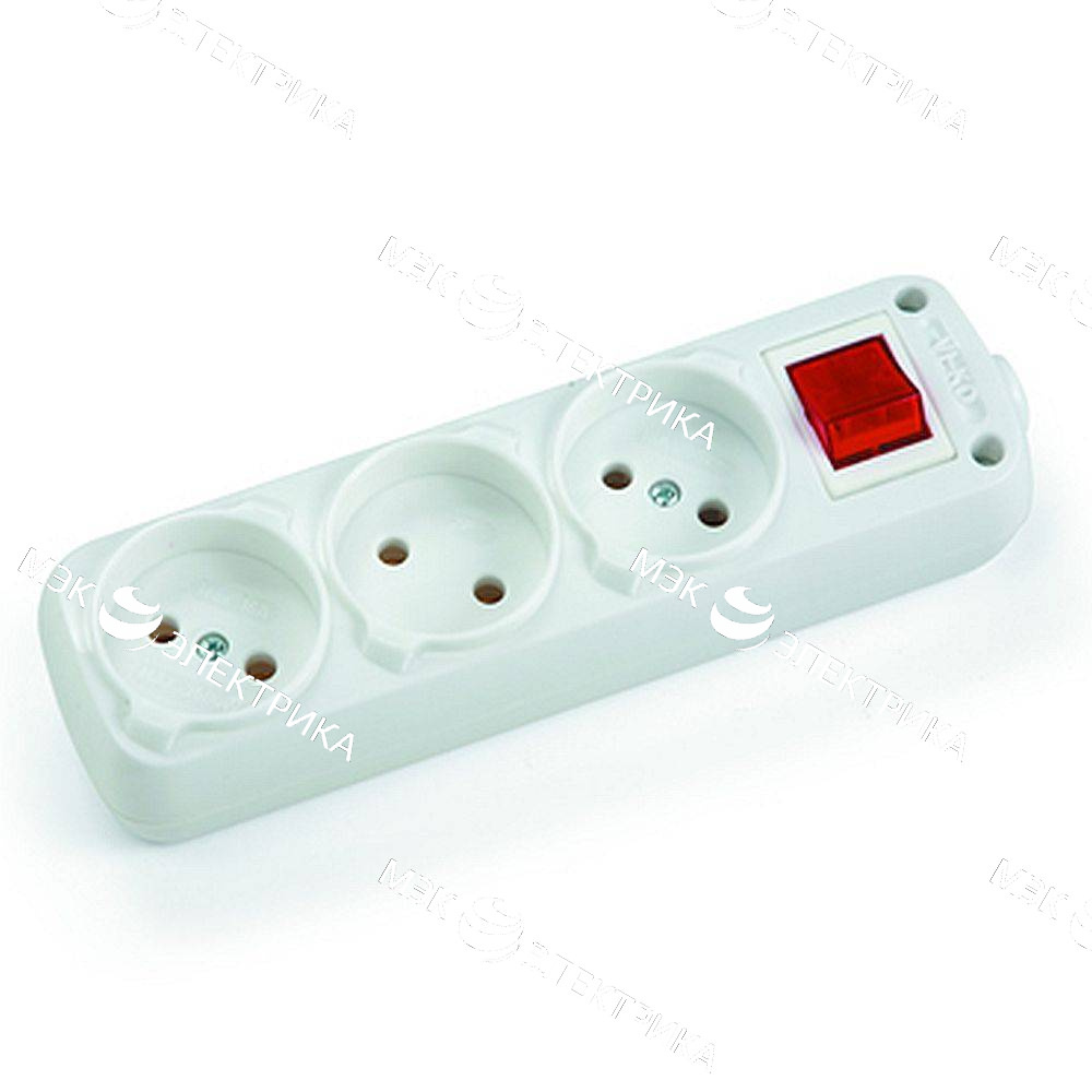 Колодка 3 гнезда б\з с выкл (М)