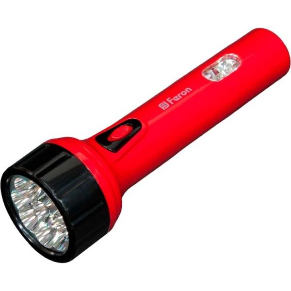 Фонарь аккумуляторный ручной 9+3LED 0,7W со встроенной вилкой для зарядки, красный, TL042