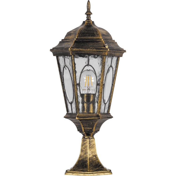 Светильник садово-парковый, 60W 230V E27 черное золото, PL154