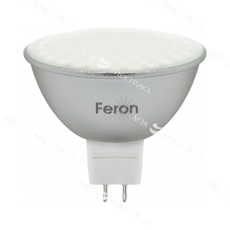 Лампа светодиодная G5.3-7W-6400K MR16 230V матовая LB-26 FERON