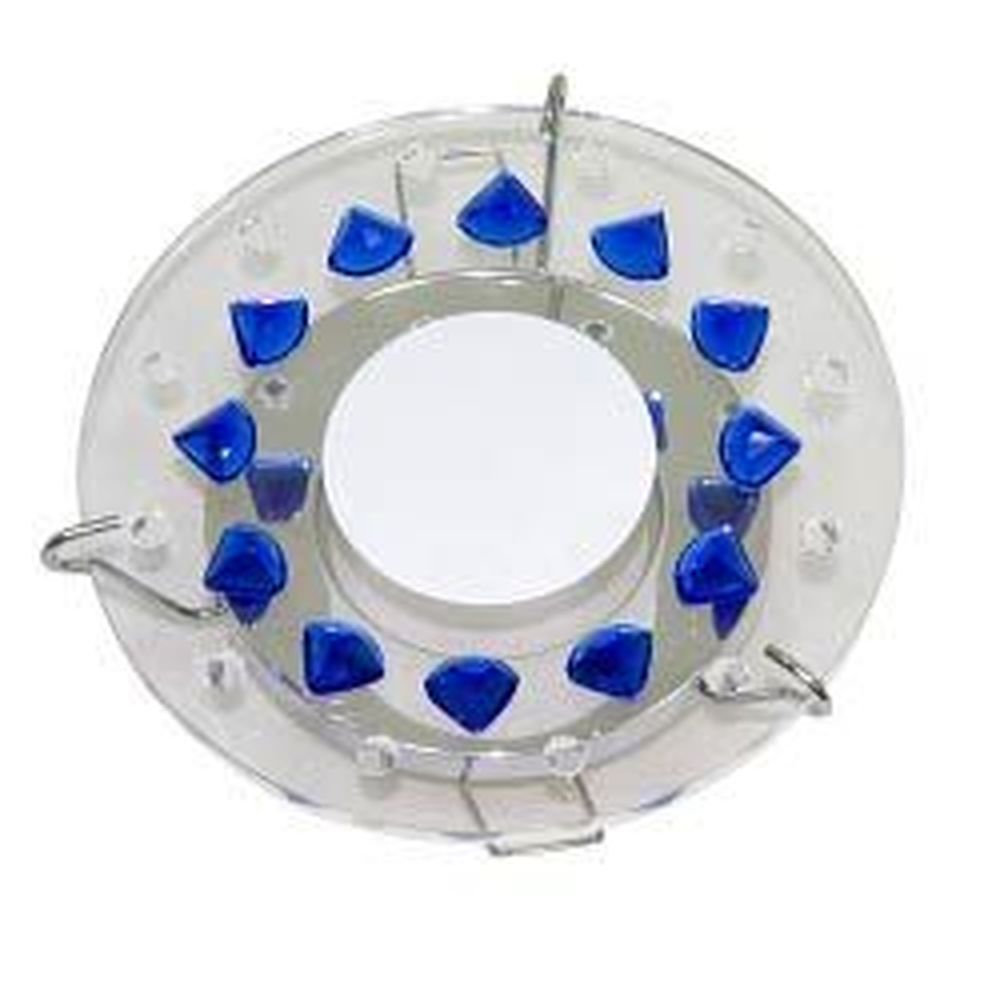 Светильник потолочный встраиваемый, MR16 G5.3 стекло с синими кристаллами, хром, DL4159