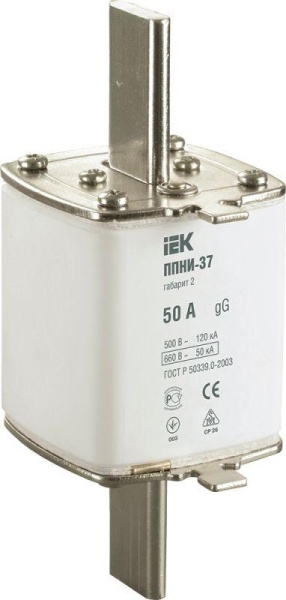 Вставка плавкая ППНИ-37 50А габарит 2 IEK DPP40-050 Вставка плавкая ППНИ-37 50А габарит 2 IEK DPP40-050
