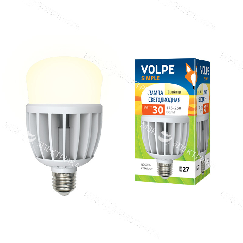Лампа светодиодная LED-M80-30W/WW/E27/FR/S картон VOLPE 10810