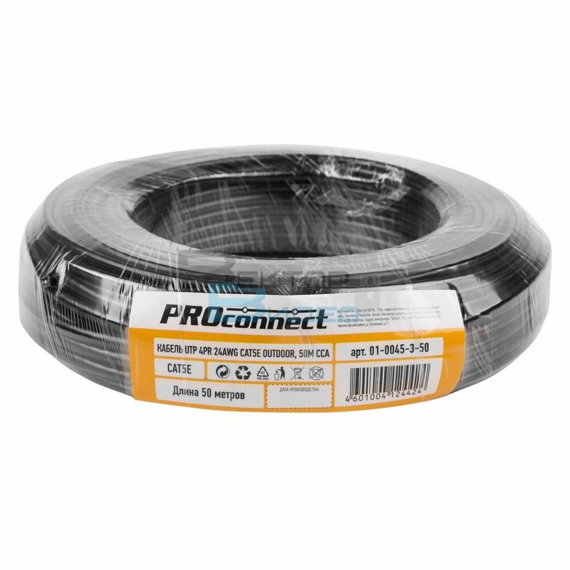 Кабель витая пара U/UTP кат.5E 4х2х24AWG solid CCA PVC сер. (м) PROCONNECT 01-0043-3