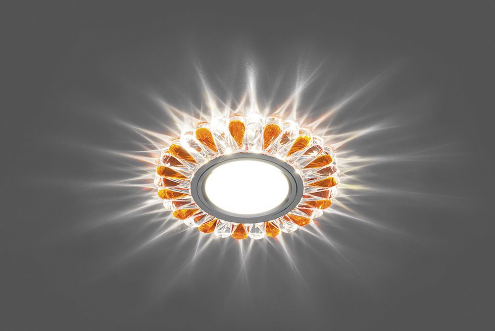 Светильник встраиваемый с белой LED подсветкой Feron CD902 потолочный MR16 G5.3 прозрачный-коричневы