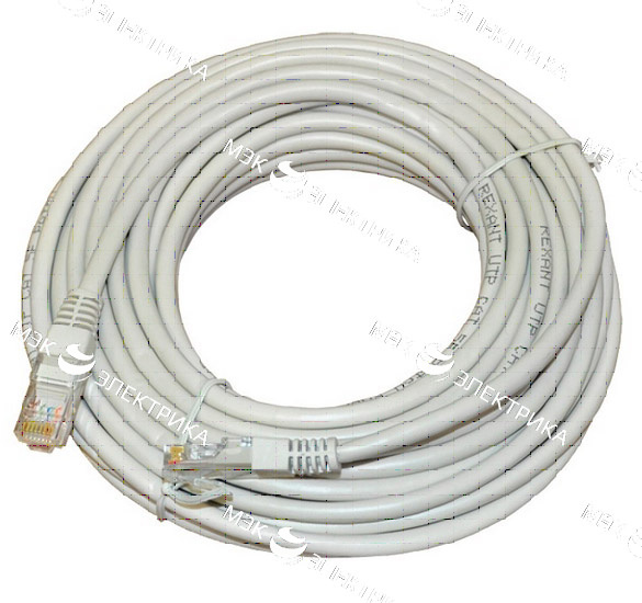 Патч-корд UTP 5e кат. литой 10м сер. Rexant 18-1009