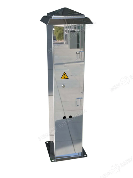 Стойка уличная с розетками из нержавеющей стали с дверцей и 4 розетками IP54