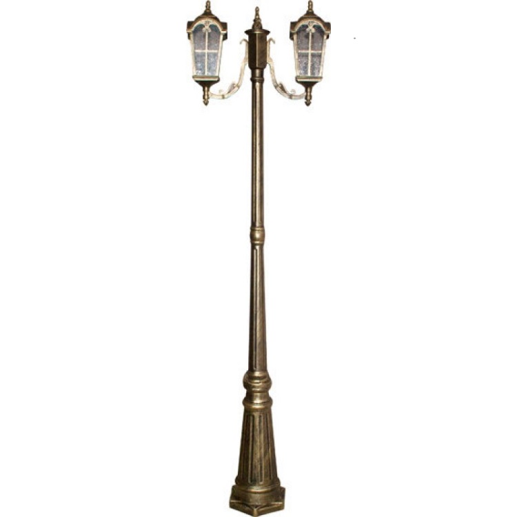 Светильник садово-парковый, 2*60W 230V E27 черное золото, PL109