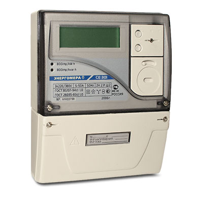 Электросчетчик СЕ301 S31 043-JAVZ 5(10)А 3*230/400В многотарифный, ЖКИ, оптопорт, RS485