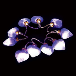 Гирлянда 3V 10 LED белый, цвет стекла: фиолетовый, 0.06W, 20mA, батарейки 2*АА, IP 20, шнур 0,5м х