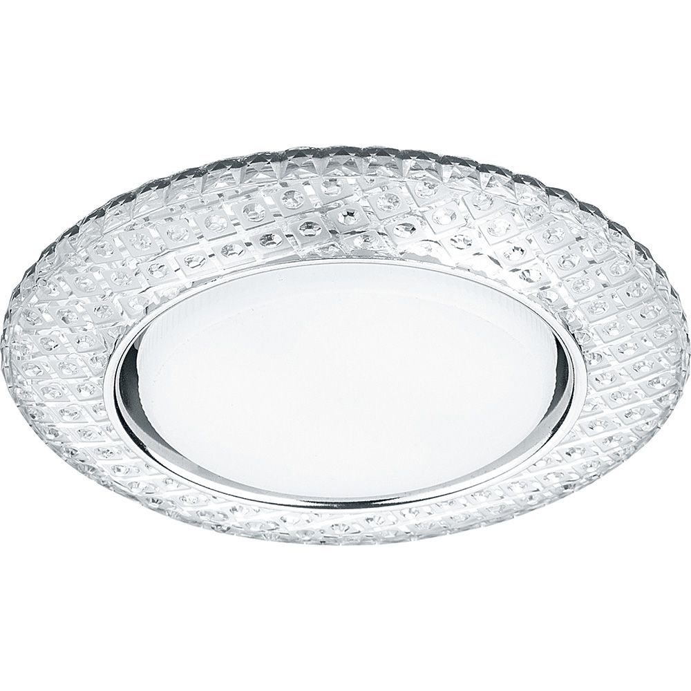 Светильник потолочный встраиваемый со светодиодной подсветкой 20LED*2835 SMD 4000K, 15W GX53, без лампы, прозрачный, хром CD4042 с драйвером в комплекте