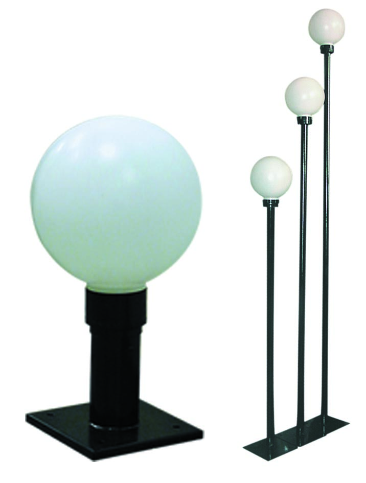 Cадово-парковый светильник ШАР h=1.8м., d=250 мм белый МЭК Электрика