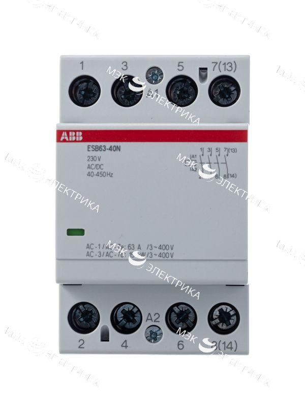 Контактор ESB63-40N-06 модульный (63А АС-1 4НО) катушка 230В AC/DC ABB 1SAE351111R0640