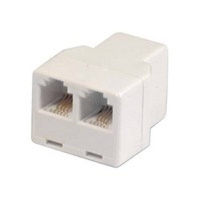 Двойник тел. гнезд.-2 гнезд. 6P-4C бел. Rexant 03-0032 Двойник тел. гнезд.-2 гнезд. 6P-4C бел. Rexant 03-0032