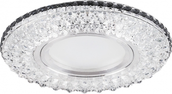 Светильник встраиваемый с разноцветной LED подсветкой Feron CD940 потолочный MR16 G5.3 прозрачный