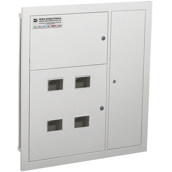 ЩЭ-4-квартирный 950(890)х970(820)х150) встроенный со слаботочным отсеком  ЩЭ-4-квартирный 950(890)х970(820)х150) встроенный со слаботочным отсеком