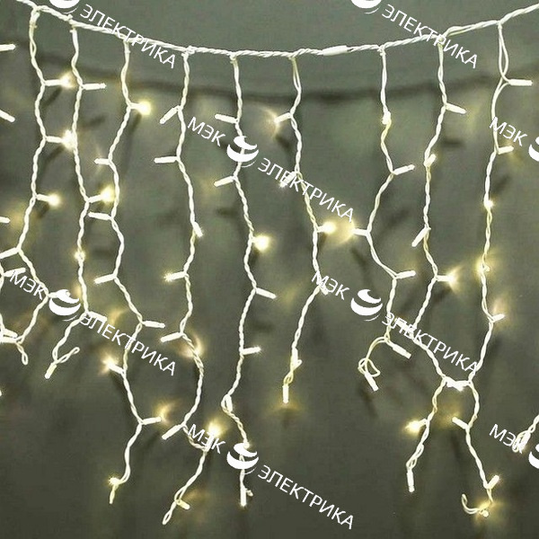 Гирлянда светодиодная "Бахрома" теплая белая, CL14 25 подвесов