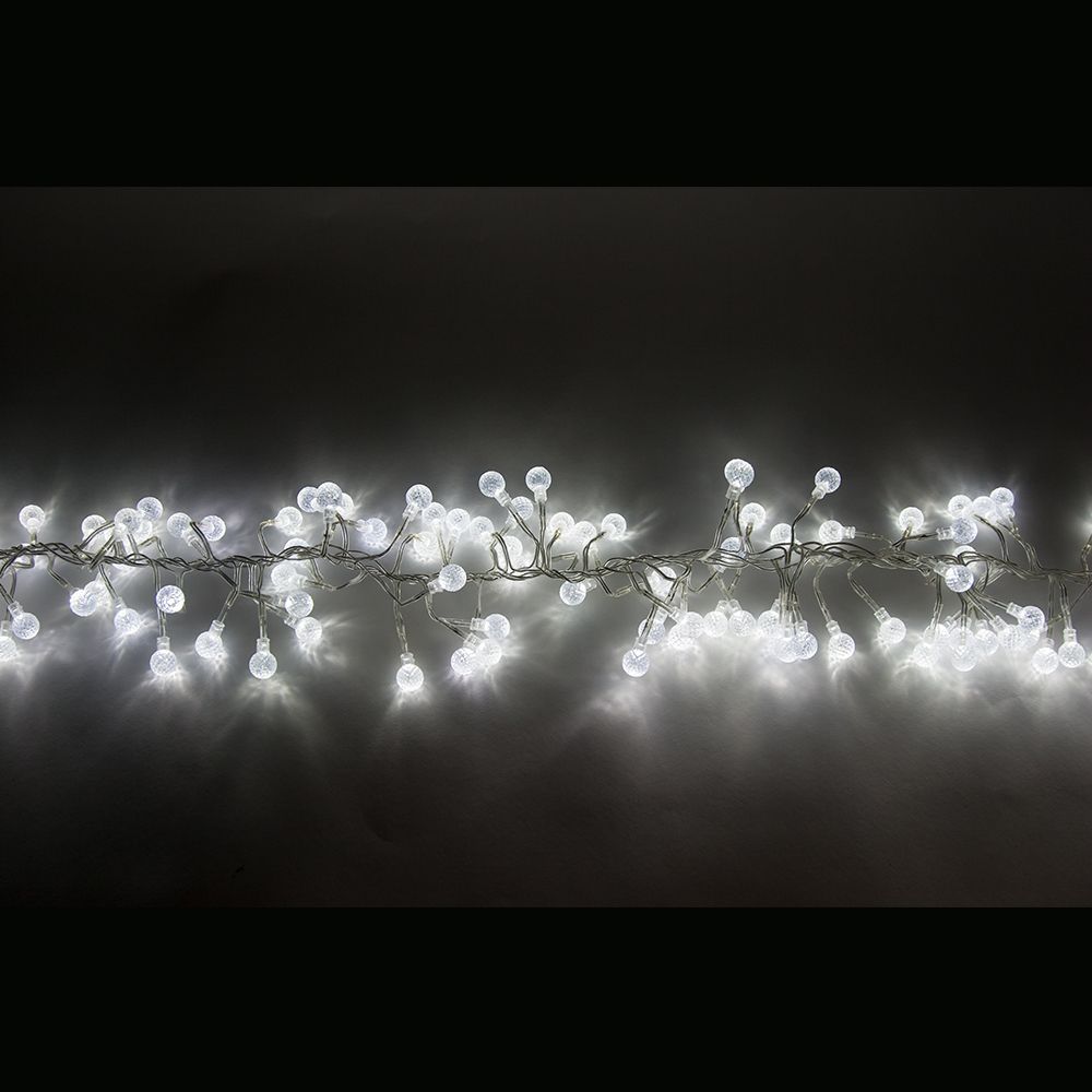 Гирлянда 220-240V, 192 LED (белый 6400К),  расстояние м/у LED 7 см, 1,4м + 1,5м шнур, IP44, CL60