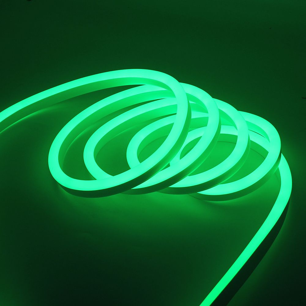 Неоновая лента светодиодная SMD 220В 2835, 120 LED/м, 6 Вт/м, 220В , IP65, Цвет: Зеленый