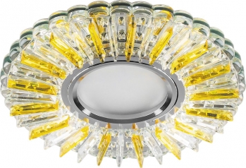 Светильник встраиваемый с белой LED подсветкой Feron CD900 потолочный MR16 G5.3 прозрачный-желтый