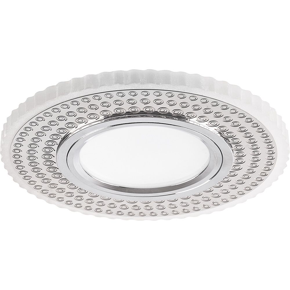 Светильник встраиваемый с белой LED подсветкой Feron CD957 потолочный MR16 G5.3 белый матовый, хром