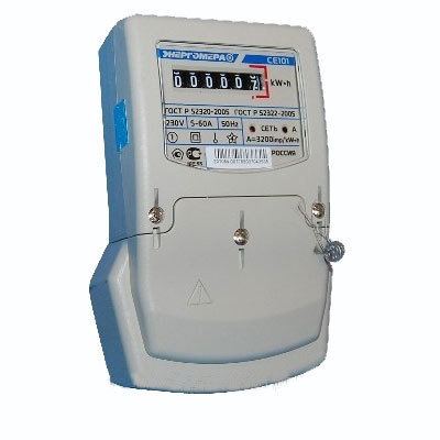 Электросчетчик СЕ101 S6 145 М6 5(60)А/230В однотарифный, ОУ Электросчетчик СЕ101 S6 145 М6 5(60)А/230В однотарифный, ОУ