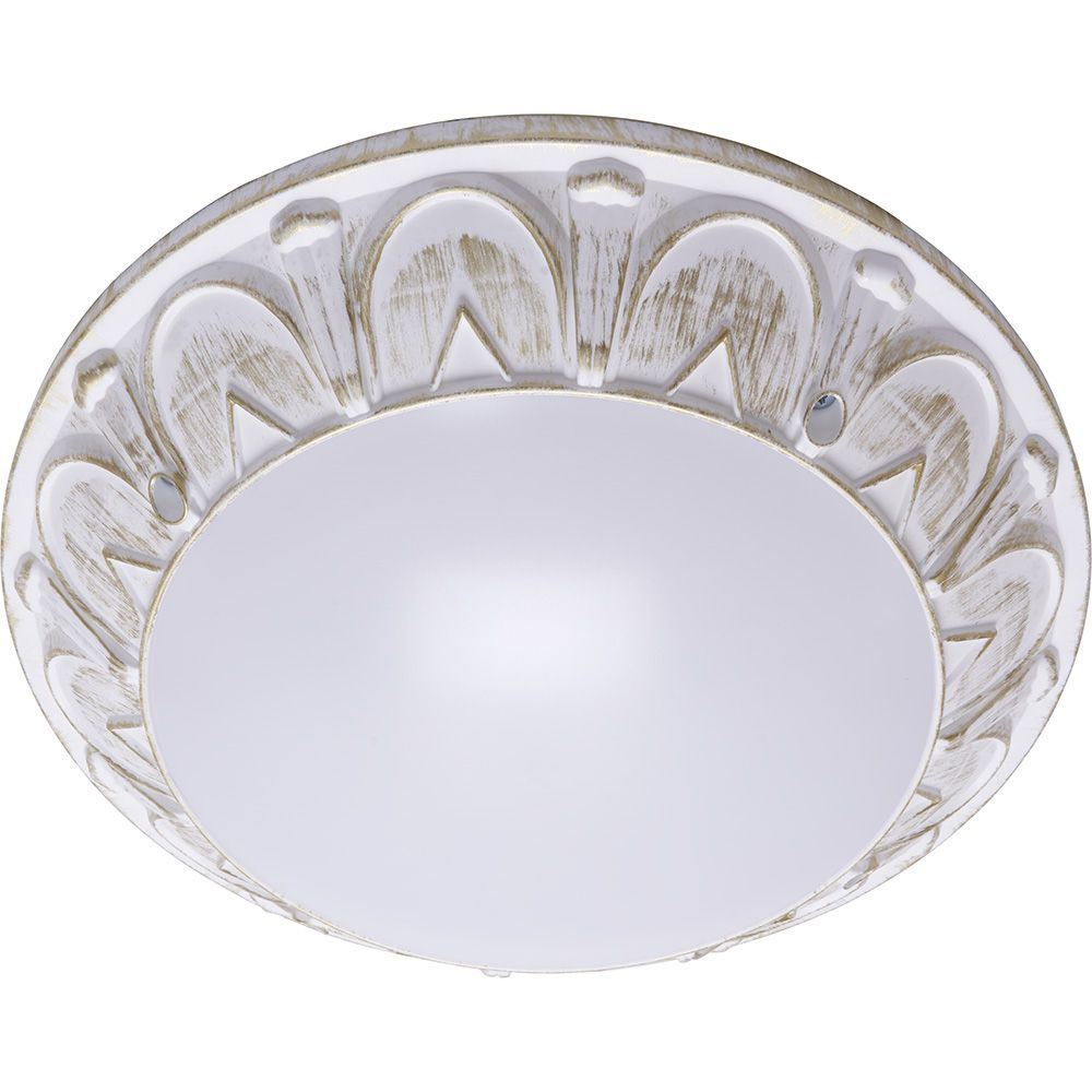 Светильник накладной IP64 , 220V,2*60Вт 2*Е27 , белый- античное золото , серии Маэстро, ФБУ 05-2*20